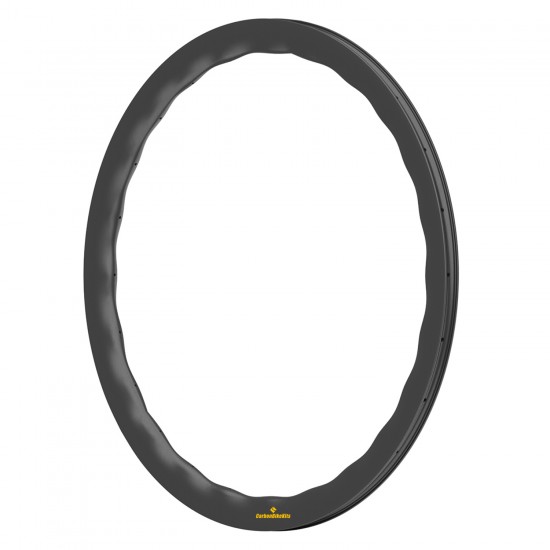 Ultralight Wave Shape 700C 50x28mm Carbon Tubeless Hooked/Hookless/Tubular Road Bike Rim